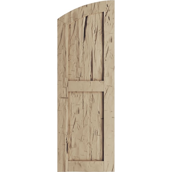 Hand Hewn 2 Equal Flat Panel W/Elliptical Top Faux Wood Shutters, 18W X 54H (48 Low Side)